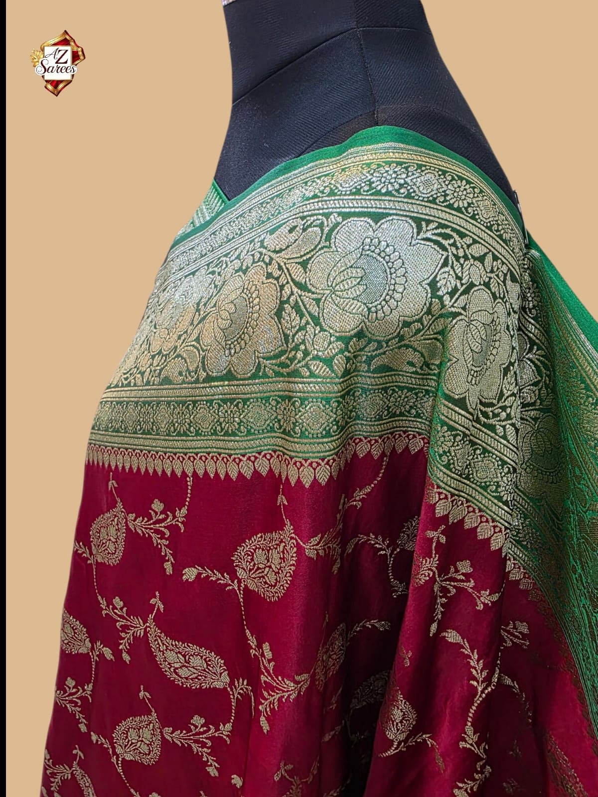 Red Banarasi Katan Silk Saree