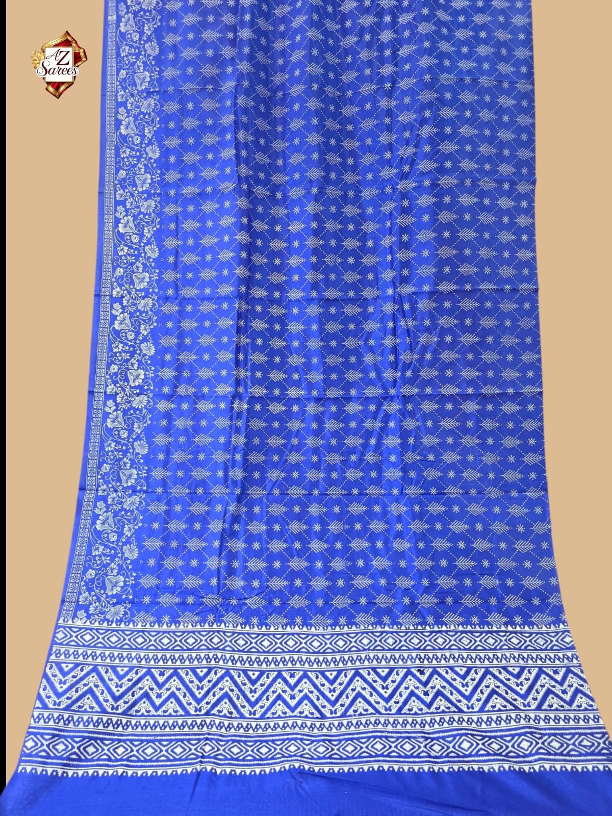 Blue Banarasi Printed Saree