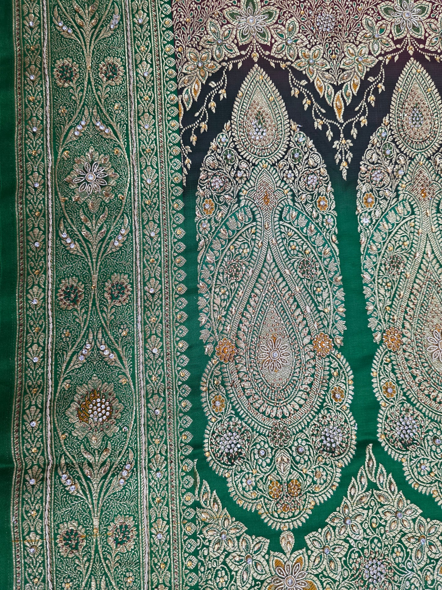 Maroon Zardozi Zarkan Banarasi Saree