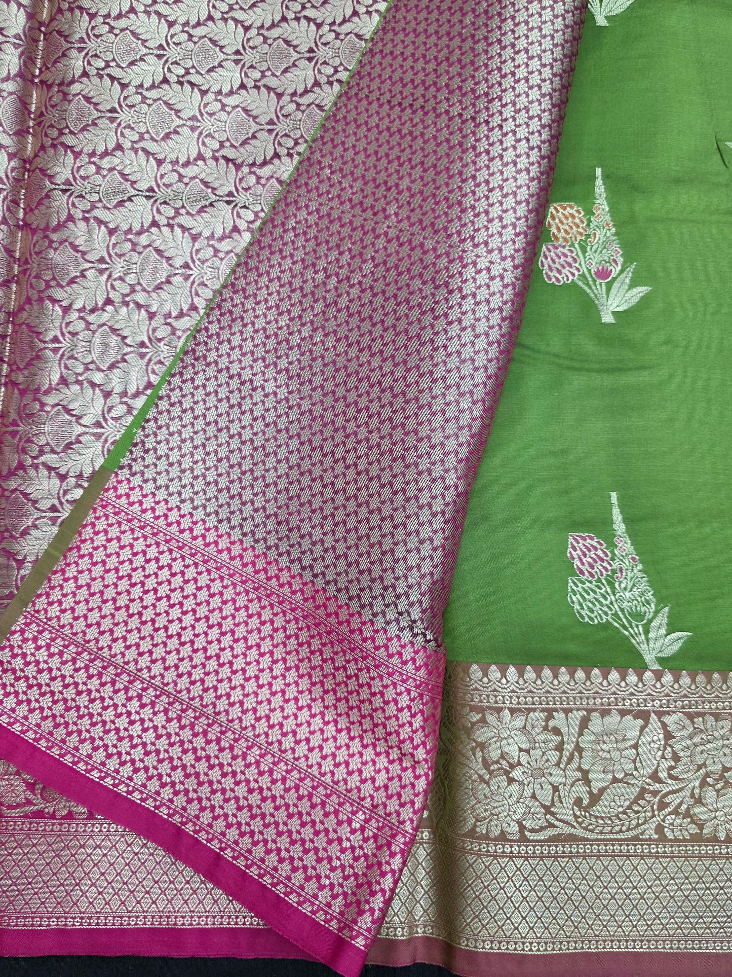 Green Banarasi Katan Saree