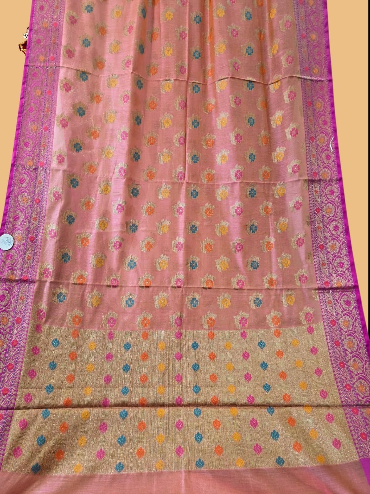 Peach Banarasi Silk saree