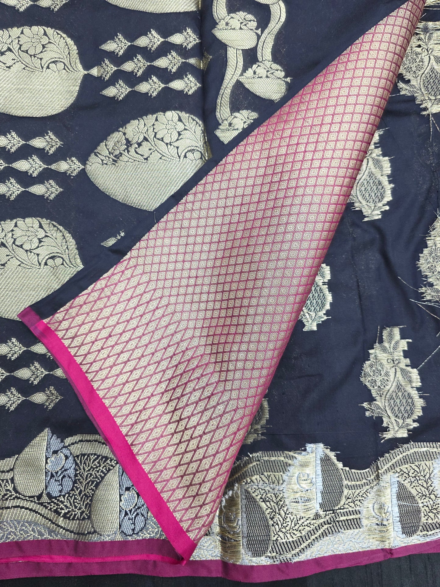 Black Banarasi Katan Saree