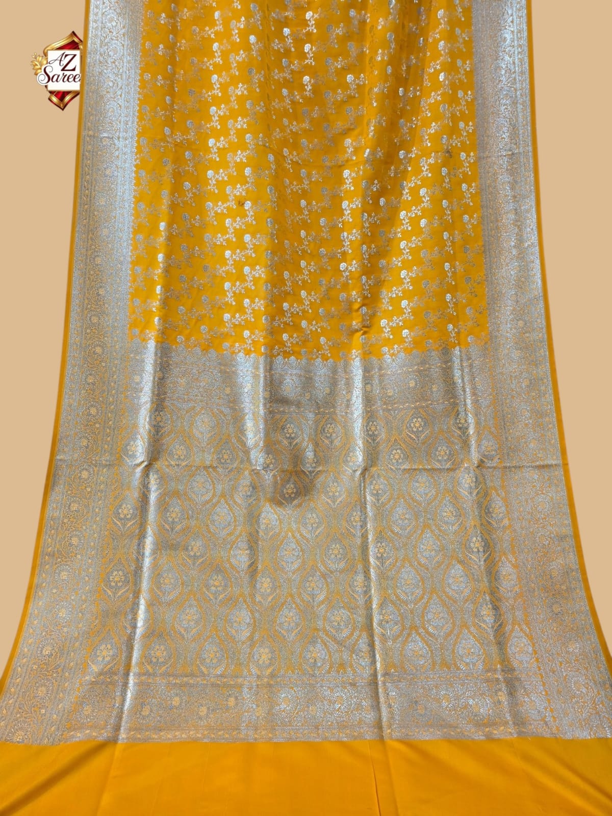 Yellow Banarasi Katan Saree