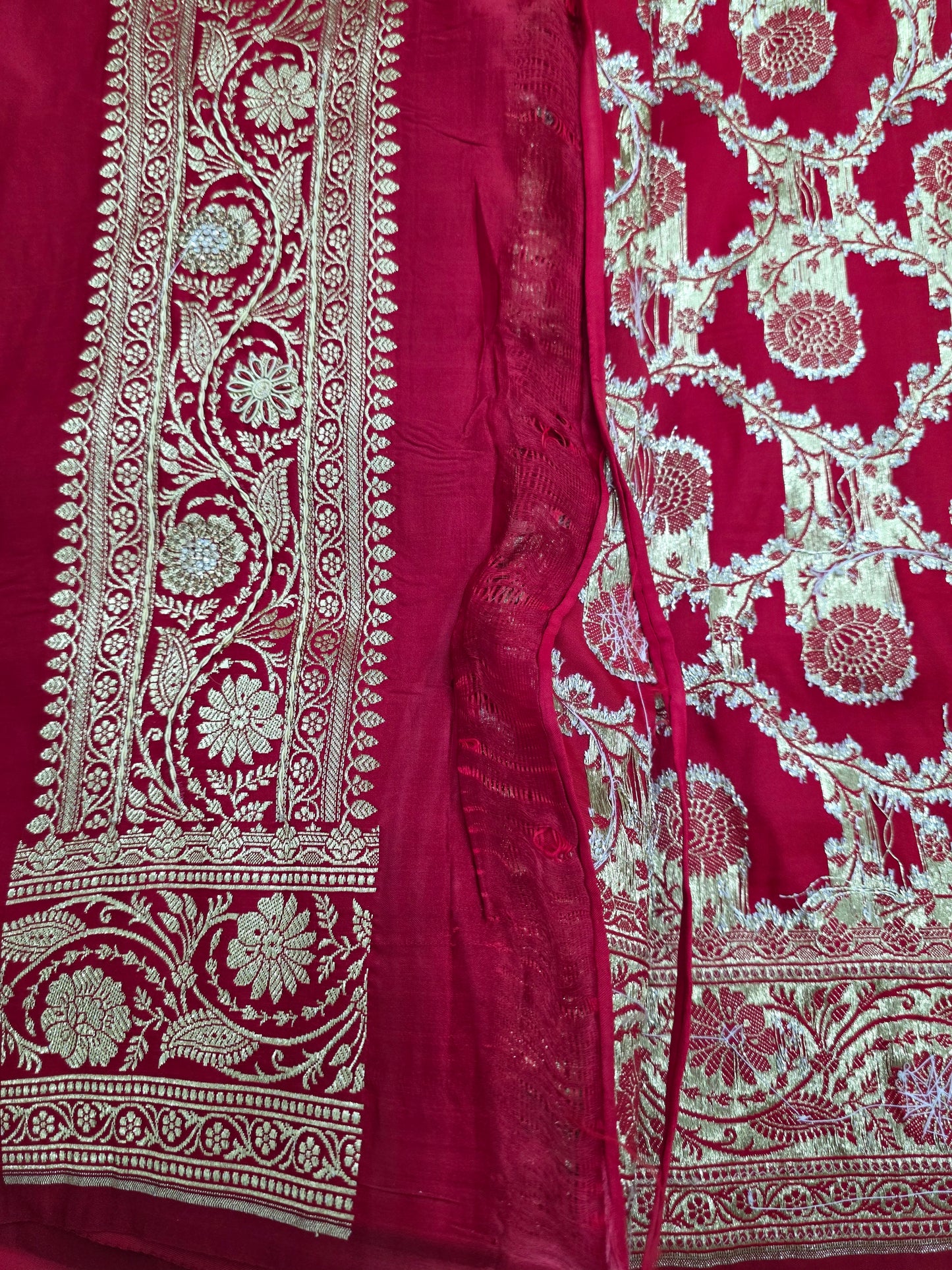 Maroon Zardozi Zarkan Banarasi Saree