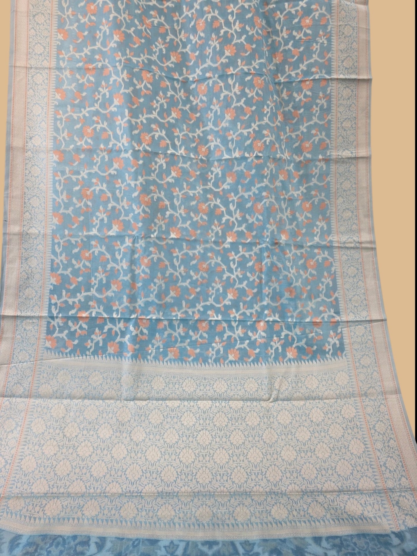 Firozi Banarasi Silk Saree