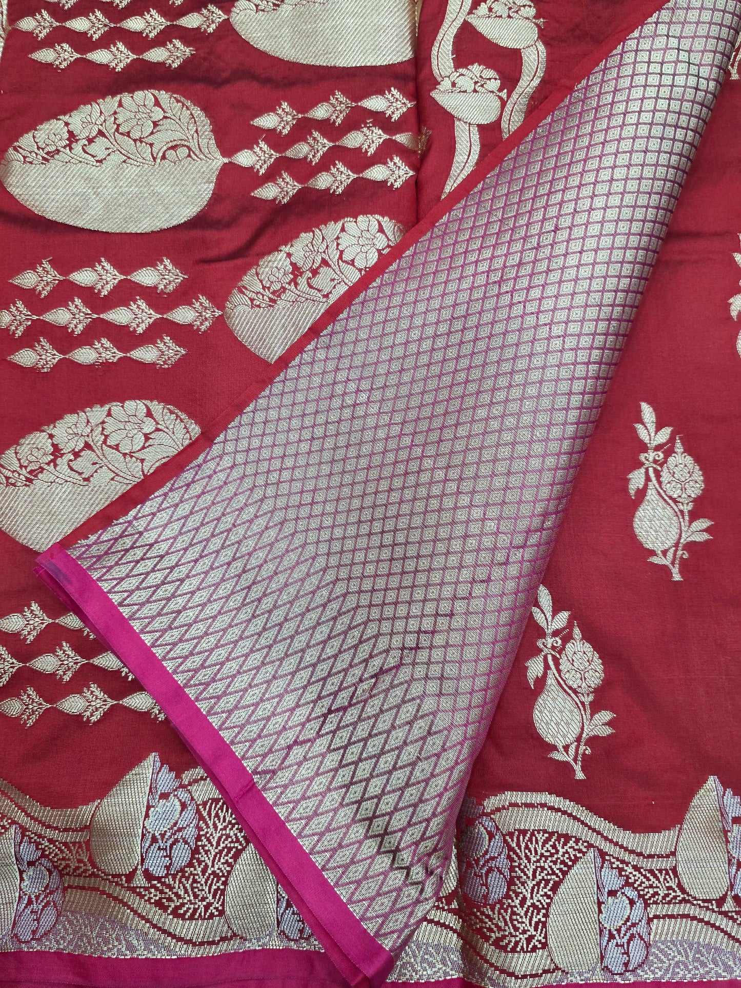 Red Banarasi Katan Saree