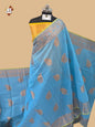 Blue Banarasi Silk Saree