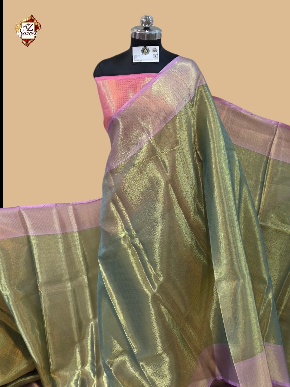 Pista Banarasi Tissue Saree