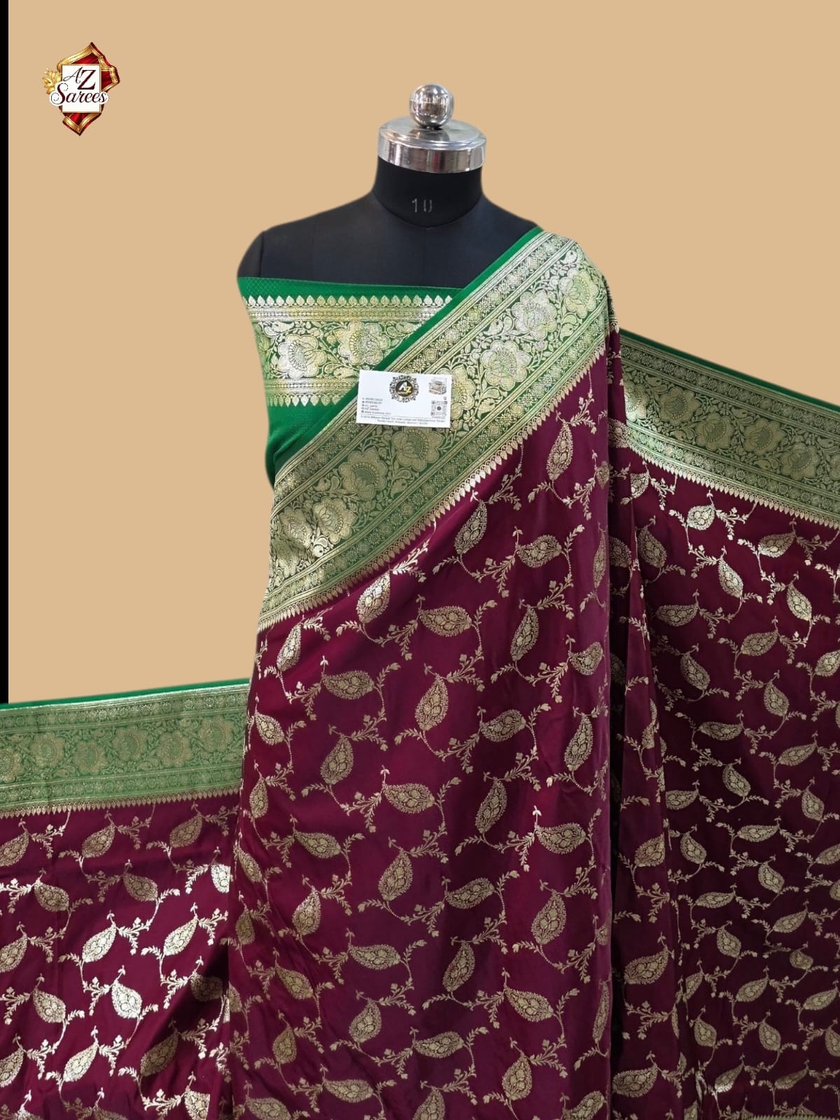 Wine Banarasi Katan Silk Saree