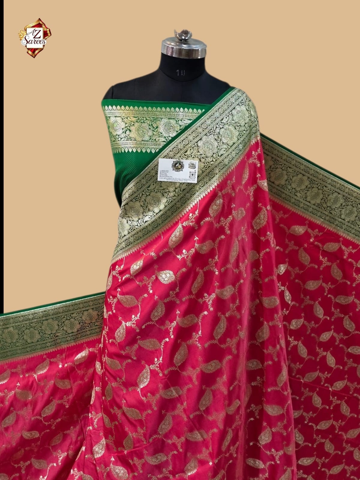 Stawberry Banarasi Katan Silk Saree