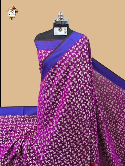 Purple Banarasi Resham Saree