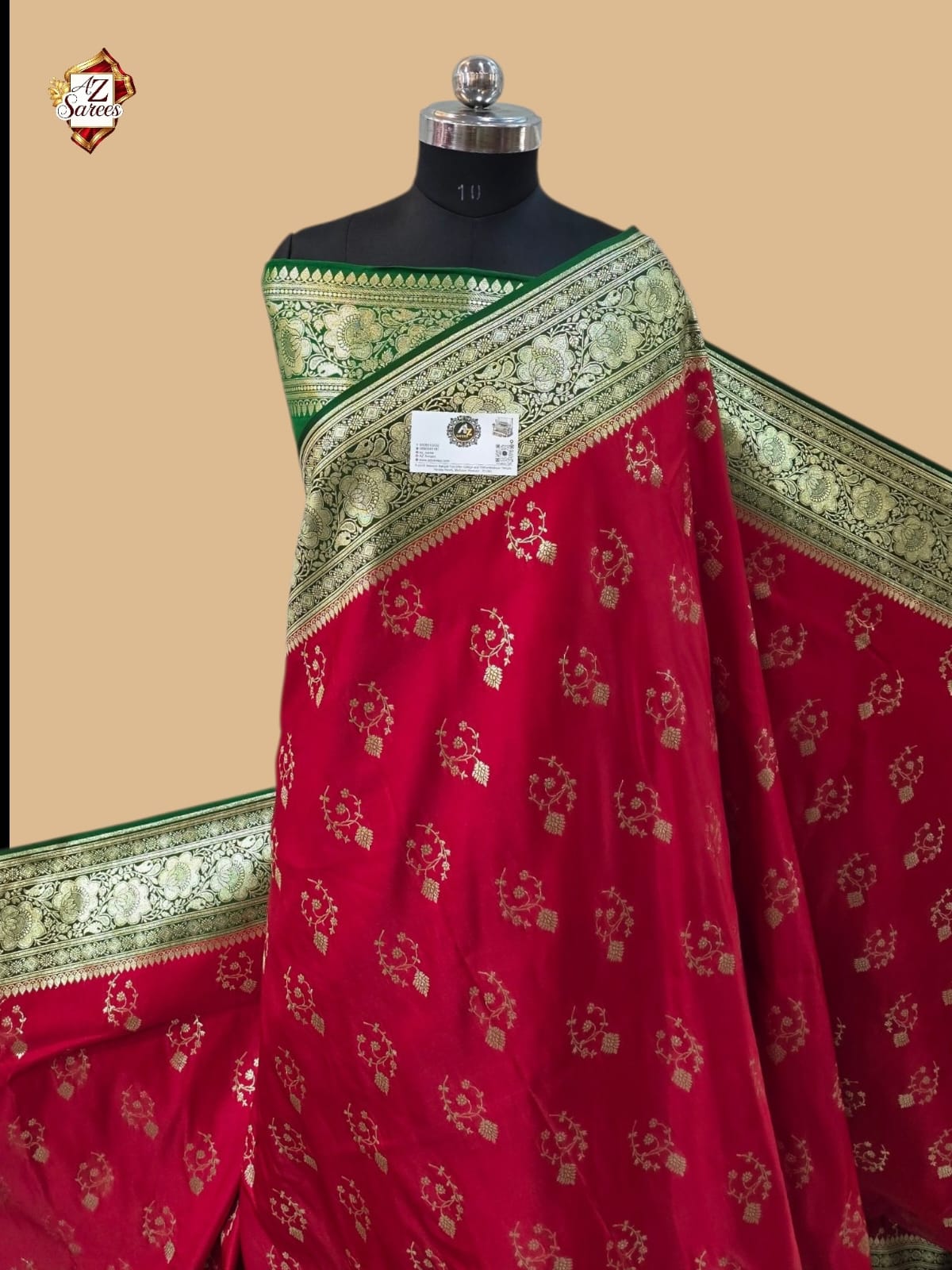 Red Banarasi Katan Silk Saree