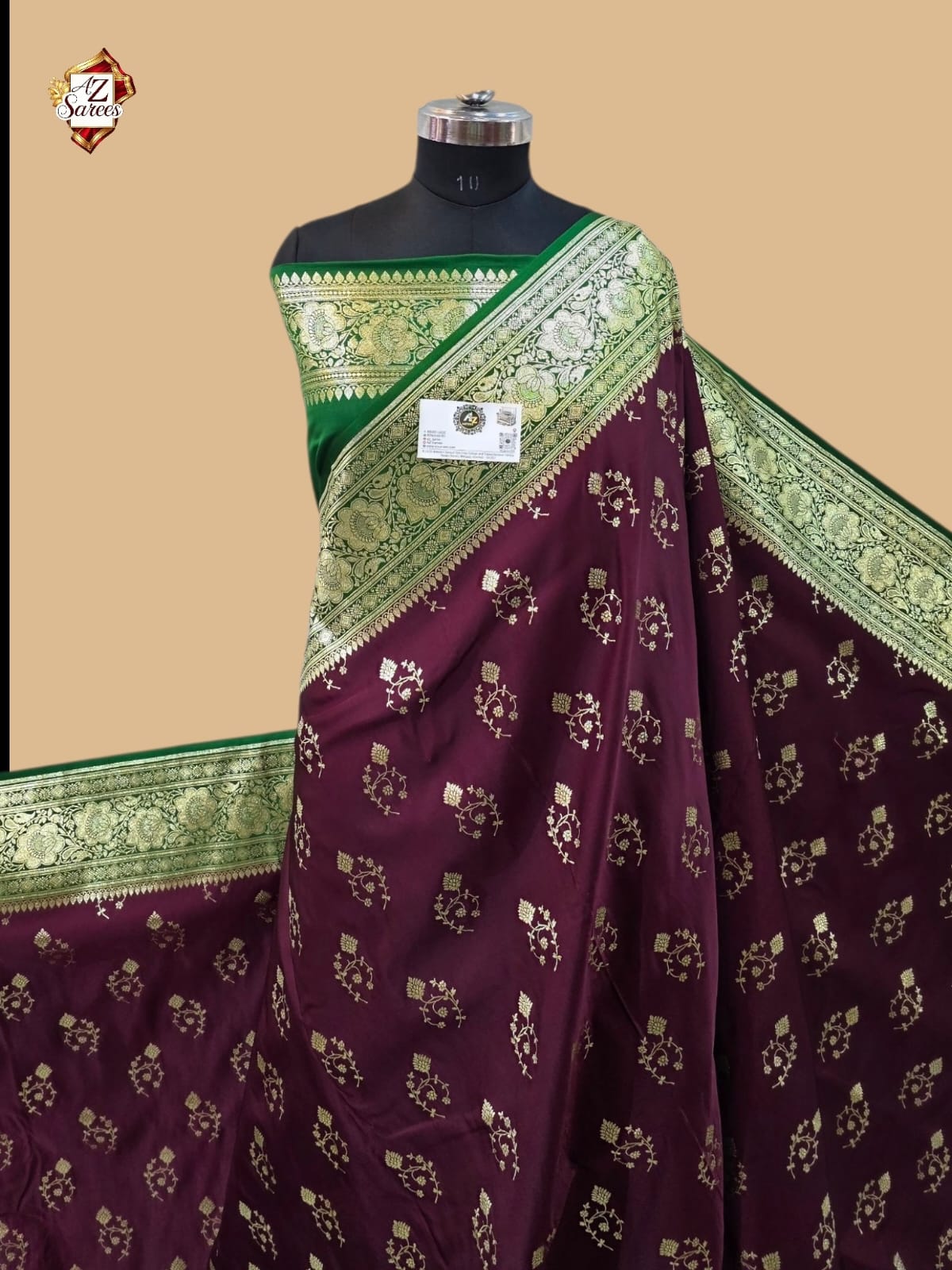 Wine Banarasi Katan Silk Saree