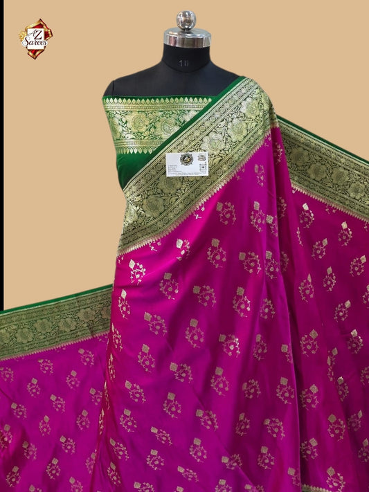 Piink Banarasi Katan Silk Saree
