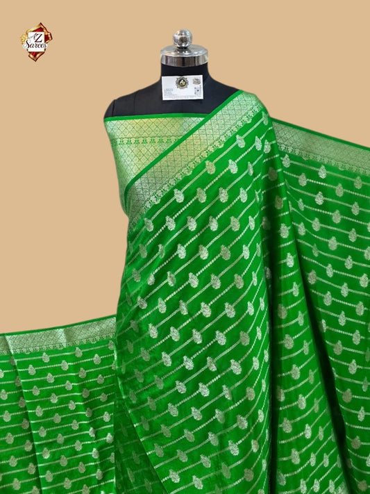 Green Banarasi Georgette Saree