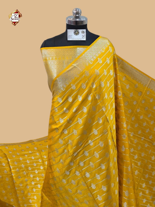 Yellow Banarasi Georgette Saree