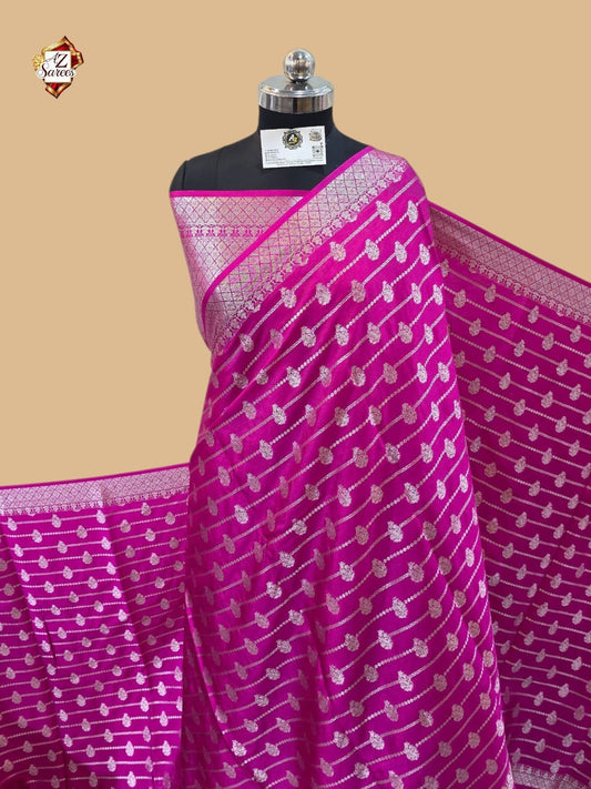 pink Banarasi georgette saree