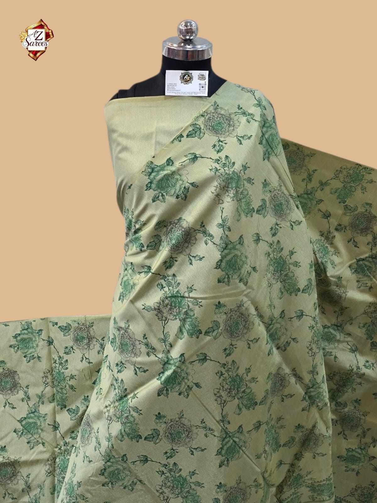 Green Banarasi Printed Saree