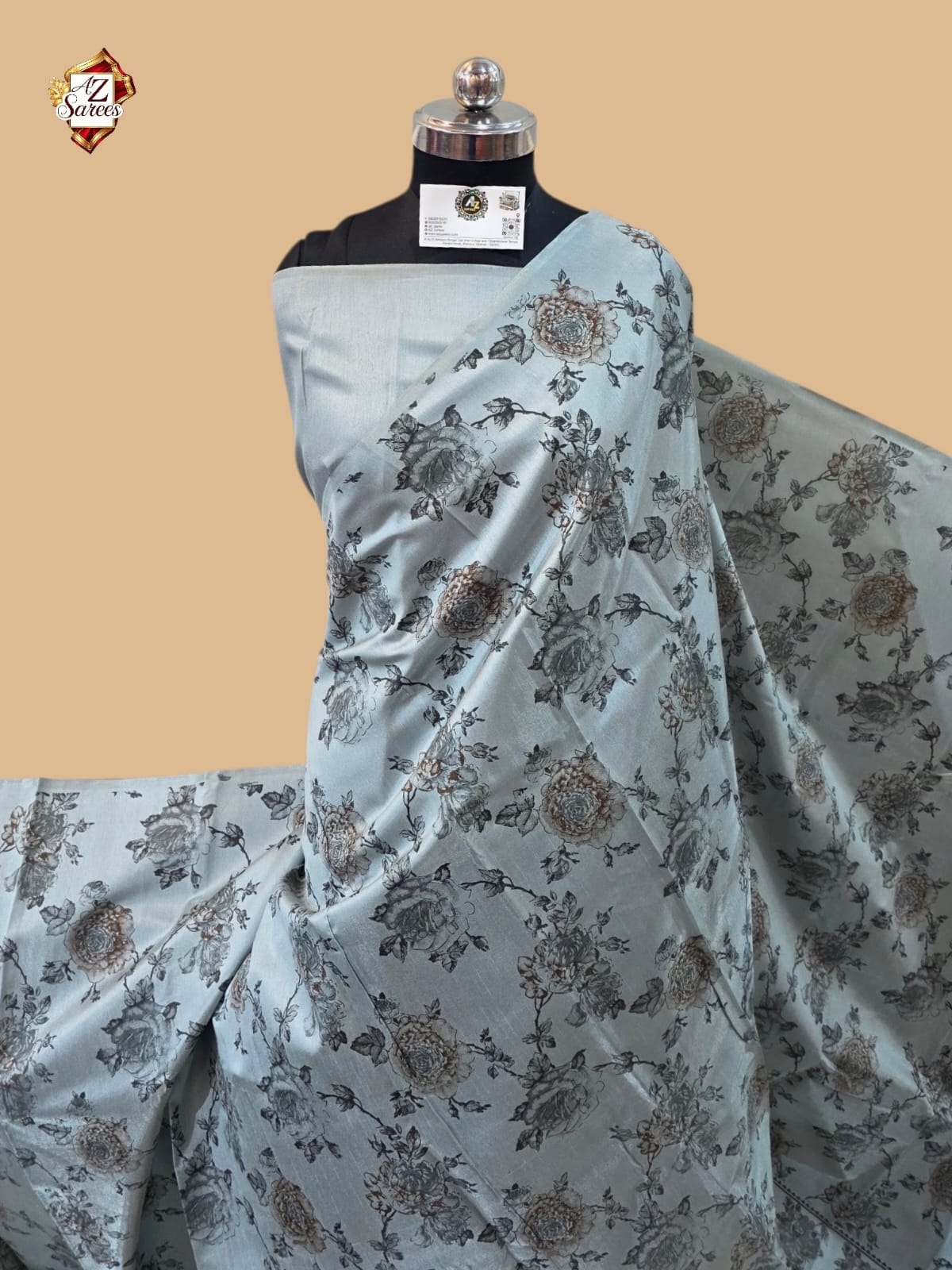Firozi Banarasi Printed Saree