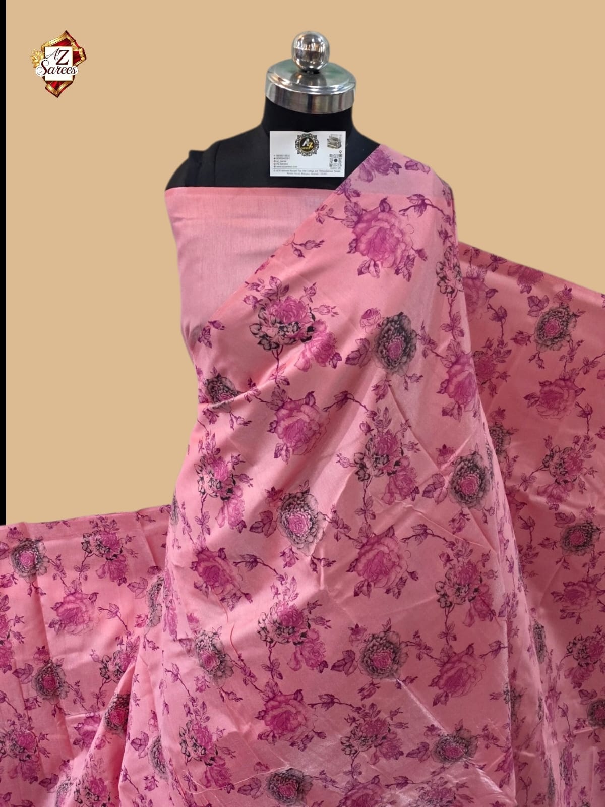 Pink Banarasi Printed Saree
