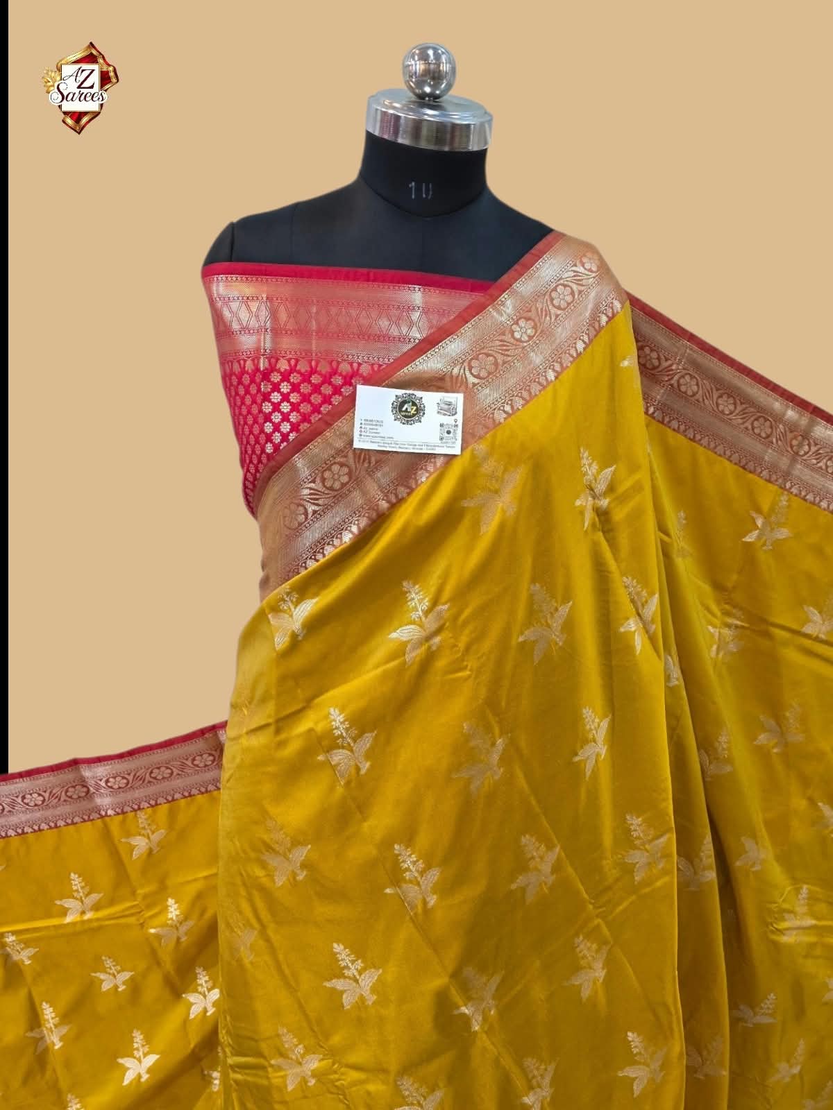 Yellow Banarasi Silk Saree