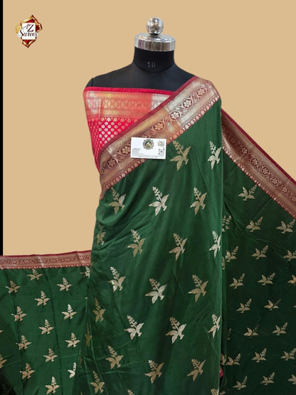 Green Banarasi Silk Saree