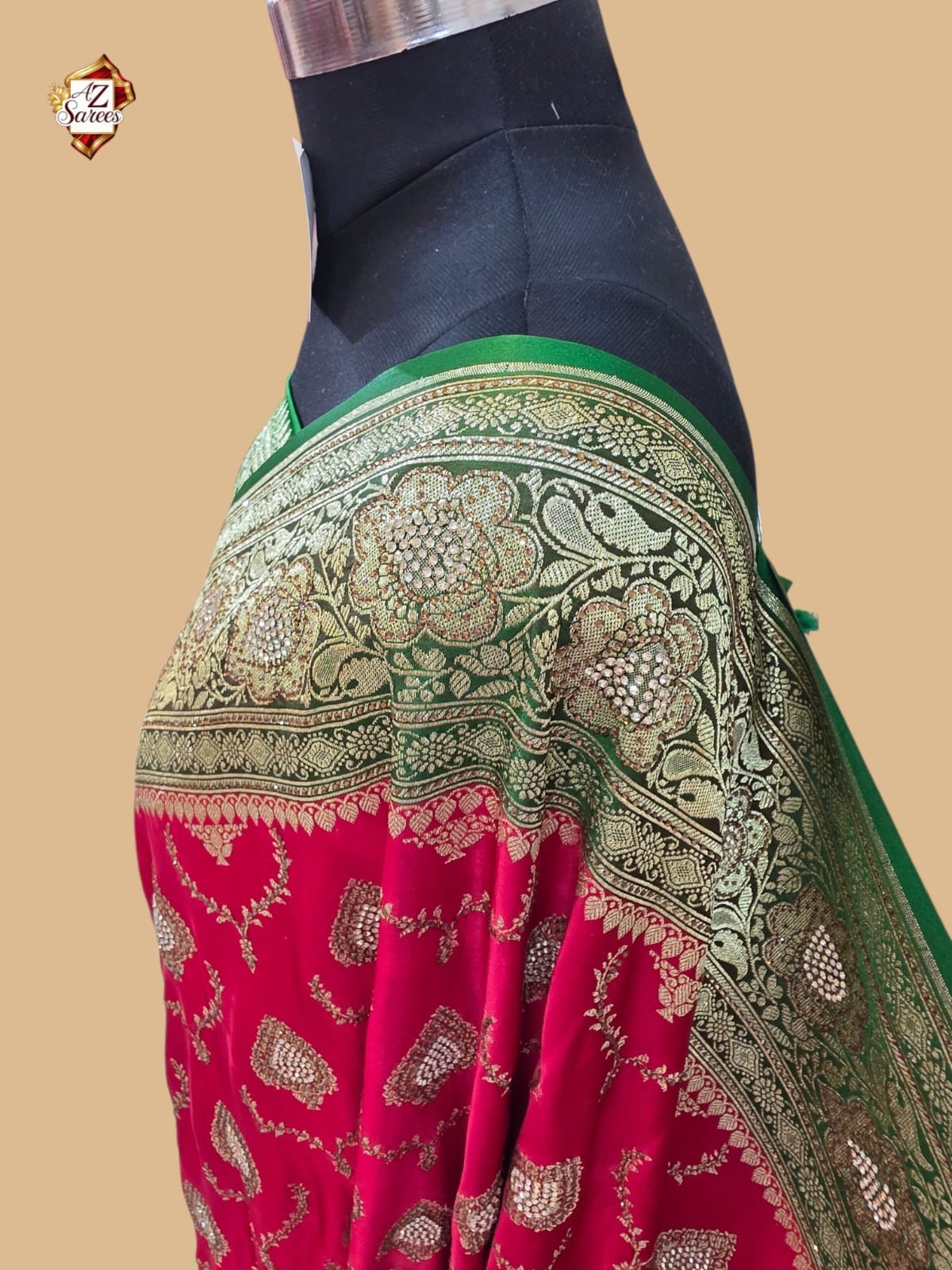 Red Banarasi Zarkan Saree