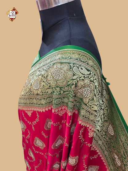 Red Banarasi Zarkan Saree