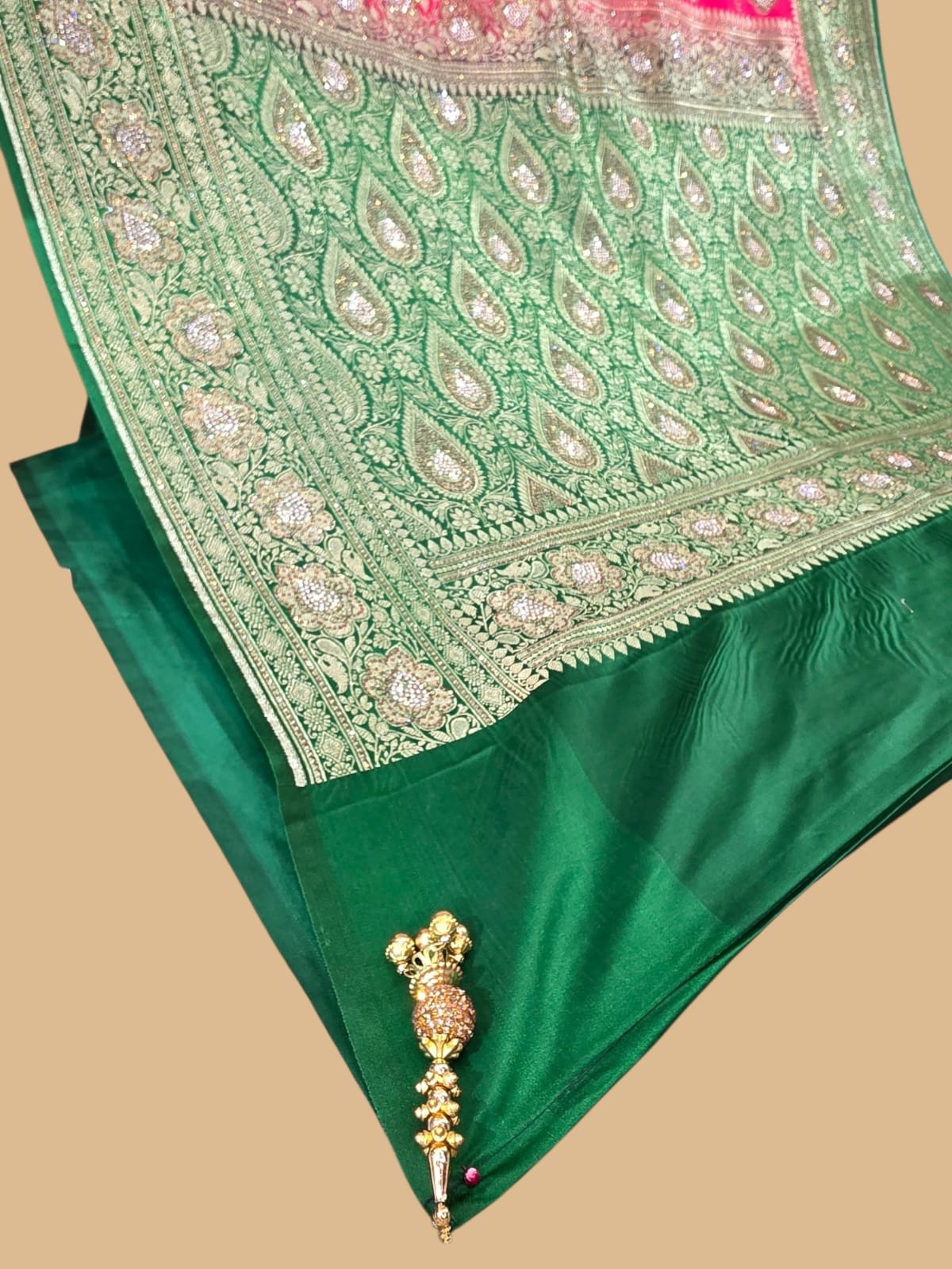 Red Banarasi Zarkan Saree