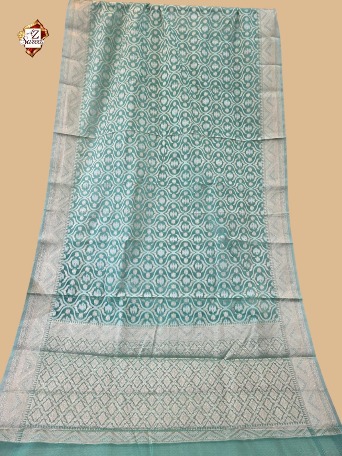 Sea greean banarasi silk saree.