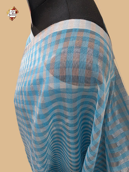 Blue Banarasi Tissue Saree