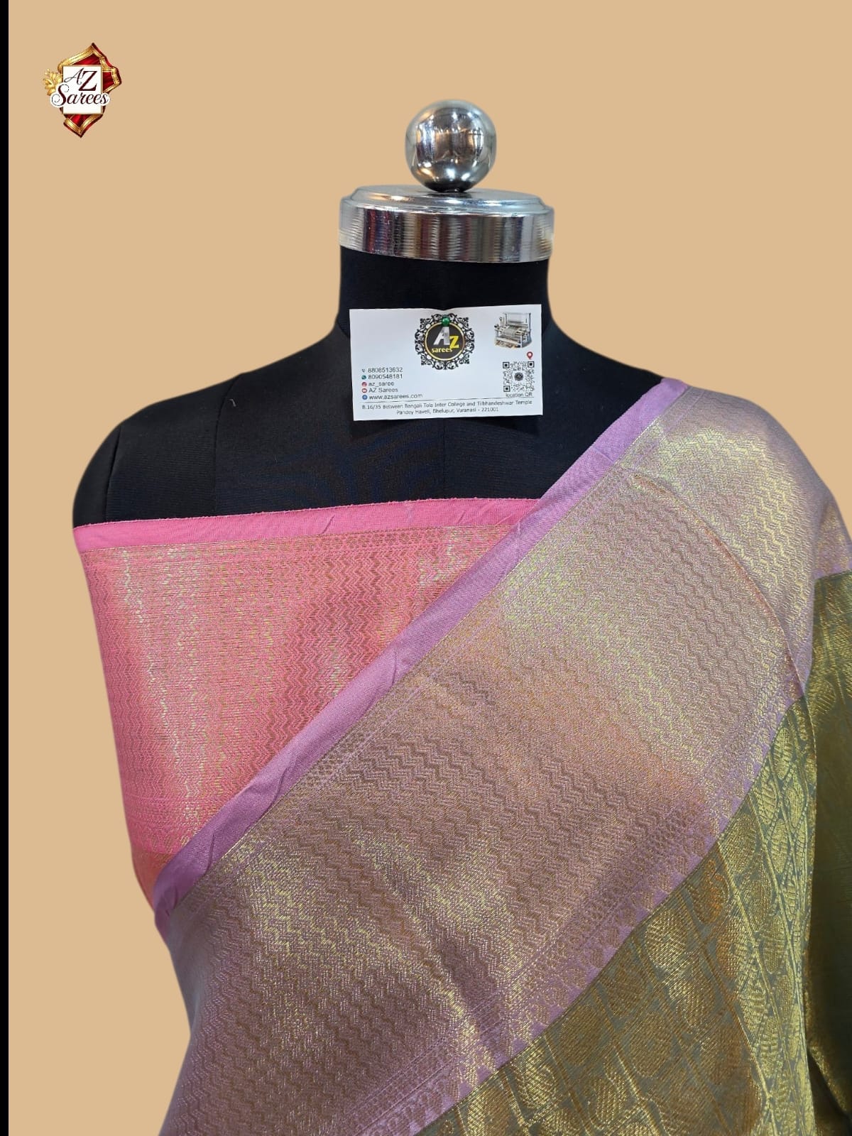 Pista Banarasi Tissue Saree