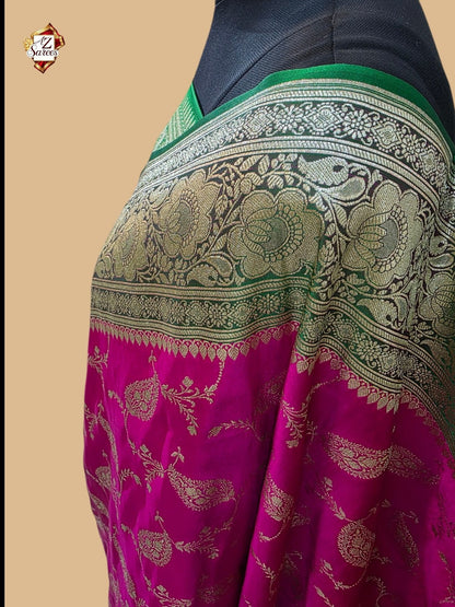 Pink Banarasi Katan Silk Saree