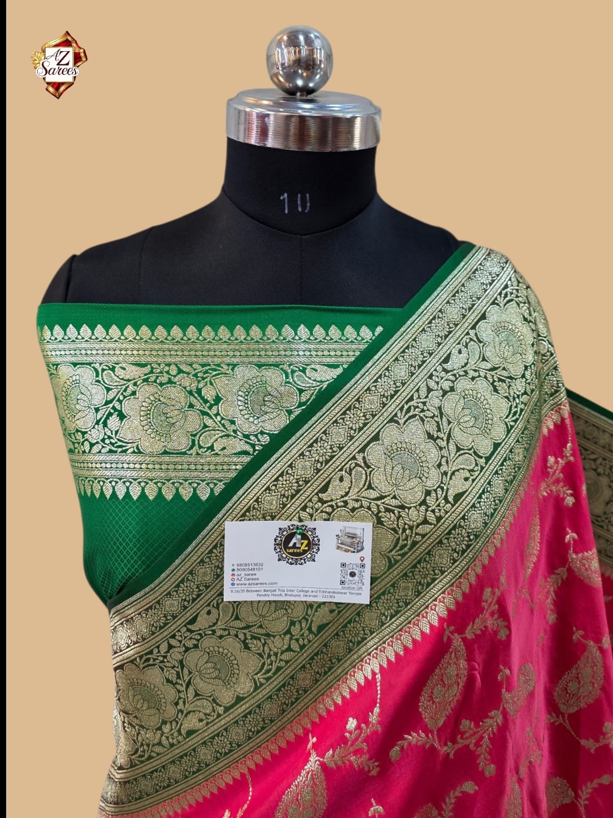 Stawberry Banarasi Katan Silk Saree