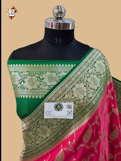 Stawberry Banarasi Katan Silk Saree