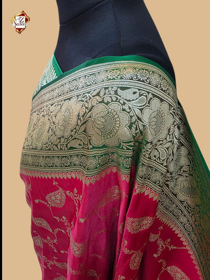 Stawberry Banarasi Katan Silk Saree