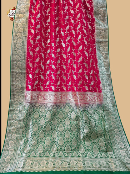 Stawberry Banarasi Katan Silk Saree