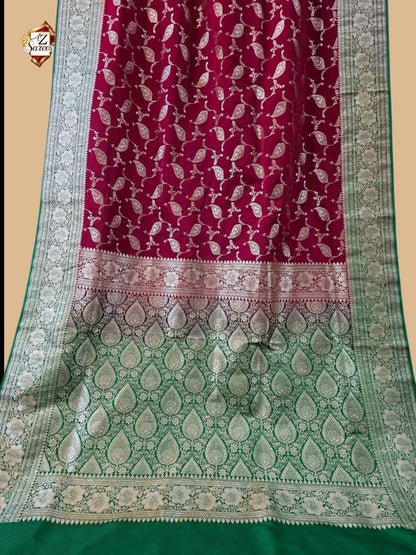 Red Banarasi Katan Silk Saree