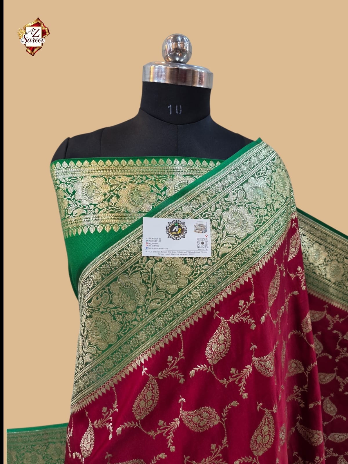 Red Banarasi Katan Silk Saree