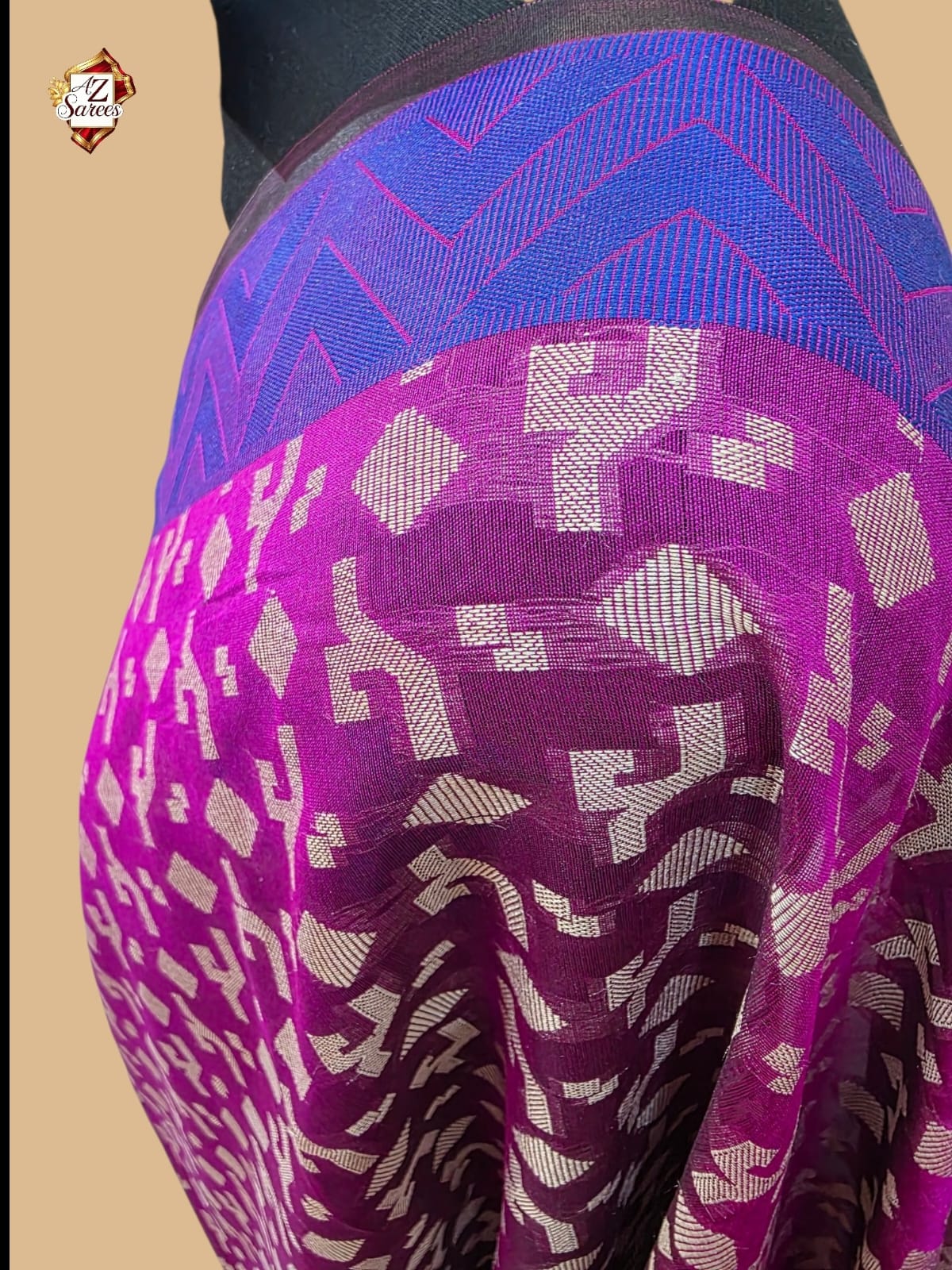 Purple Banarasi Resham Saree
