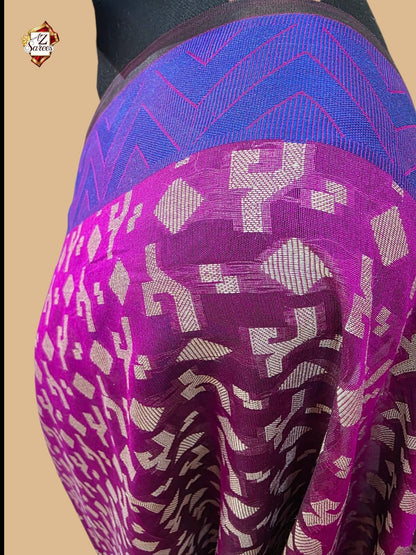 Purple Banarasi Resham Saree