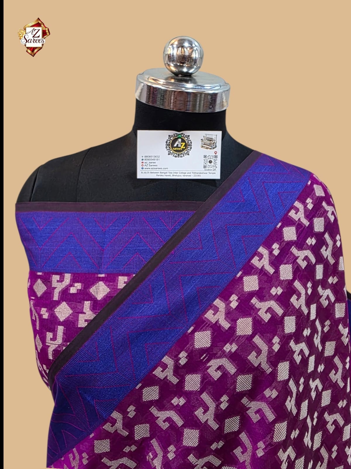 Purple Banarasi Resham Saree