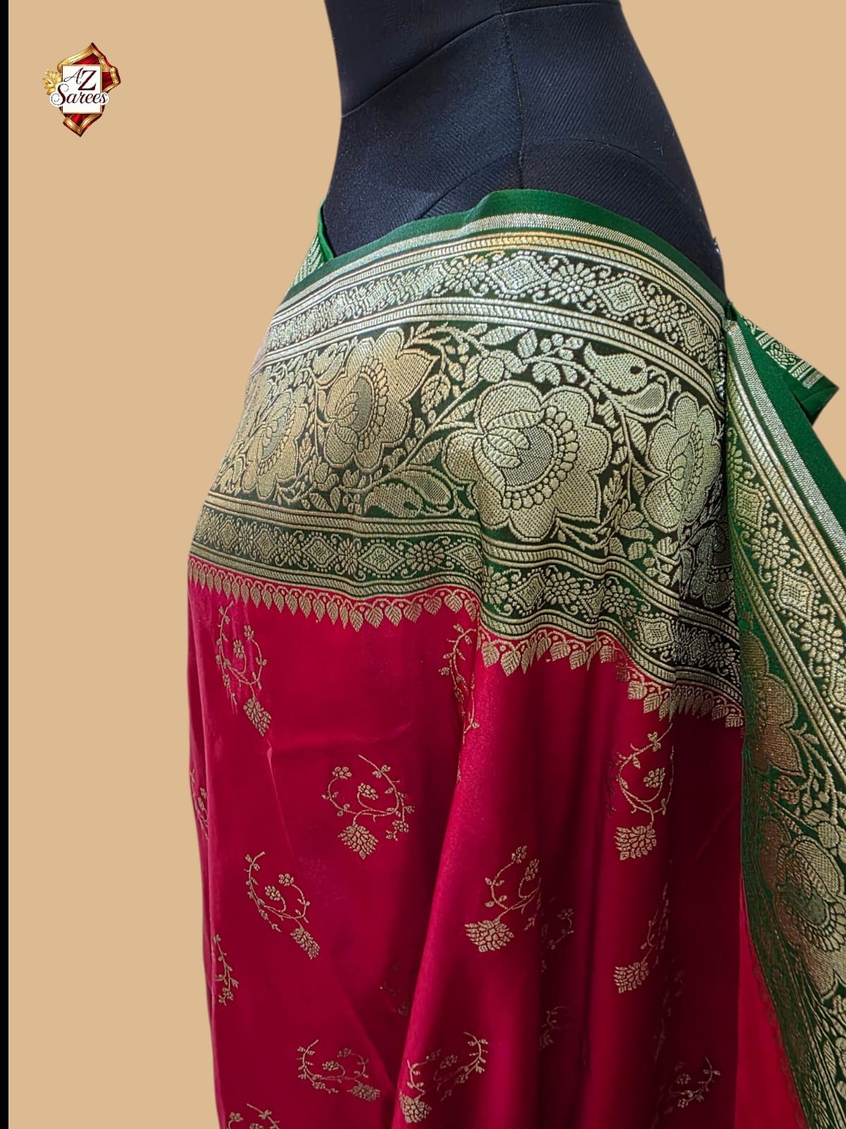 Red Banarasi Katan Silk Saree