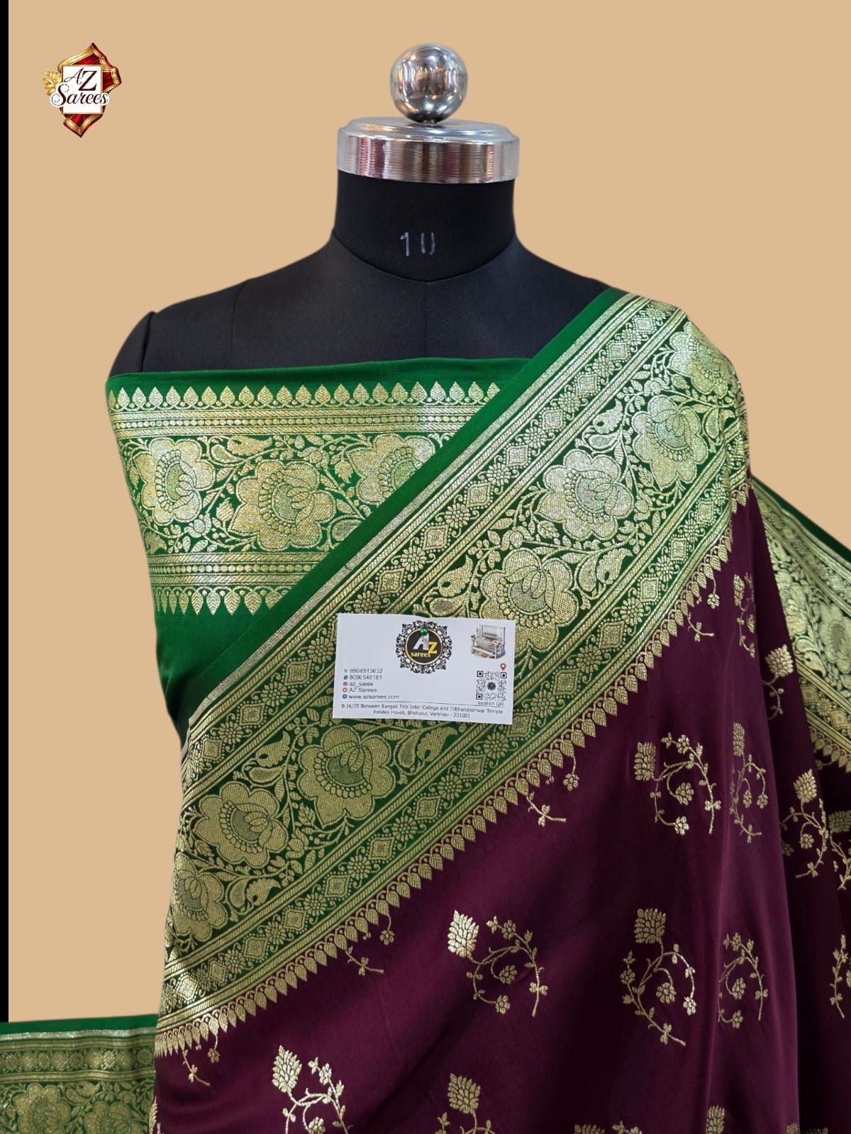 Wine Banarasi Katan Silk Saree