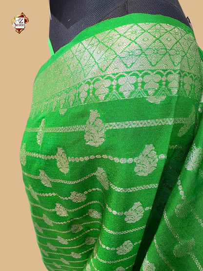 Green Banarasi Georgette Saree