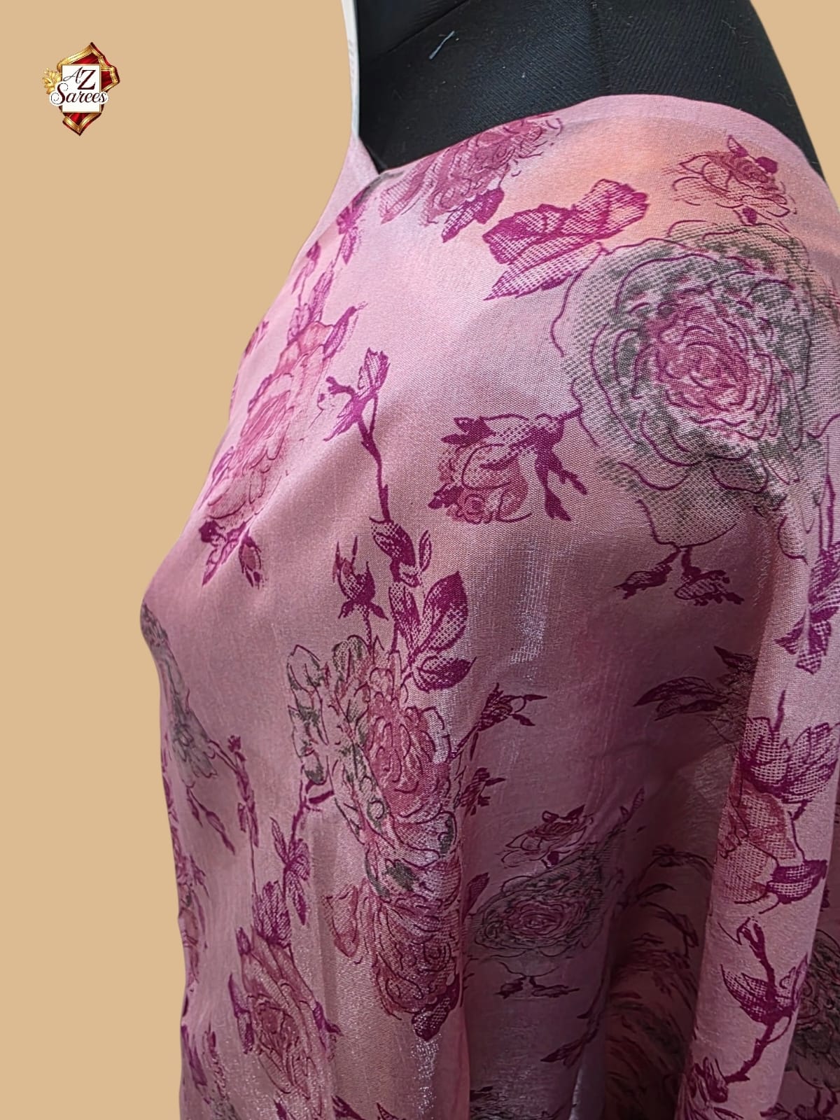 Pink Banarasi Printed Saree