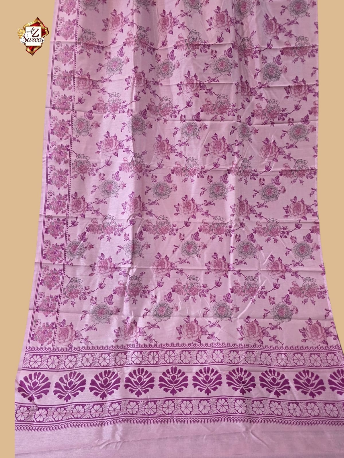 Pink Banarasi Printed Saree