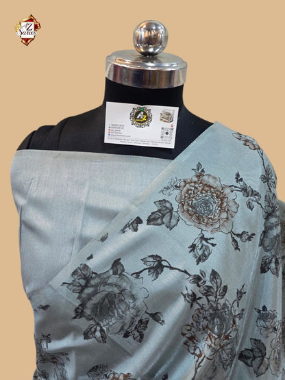Firozi Banarasi Printed Saree