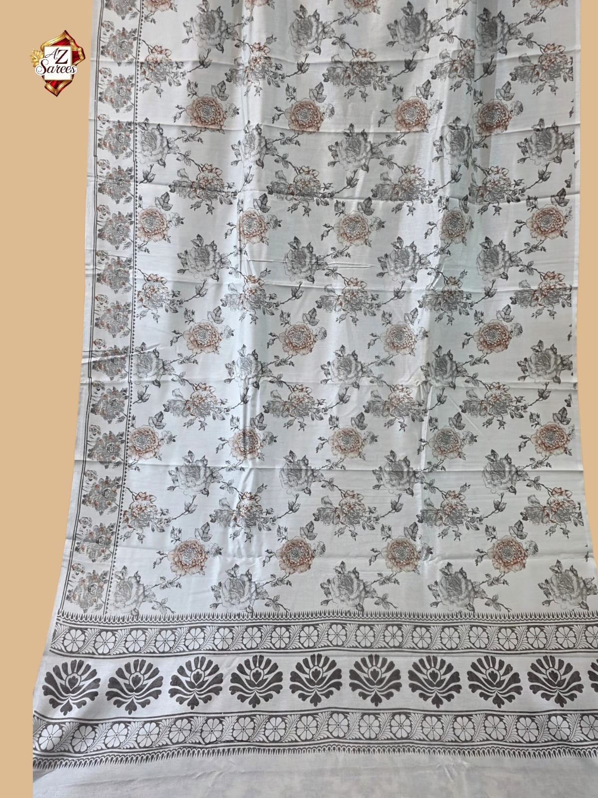 Firozi Banarasi Printed Saree