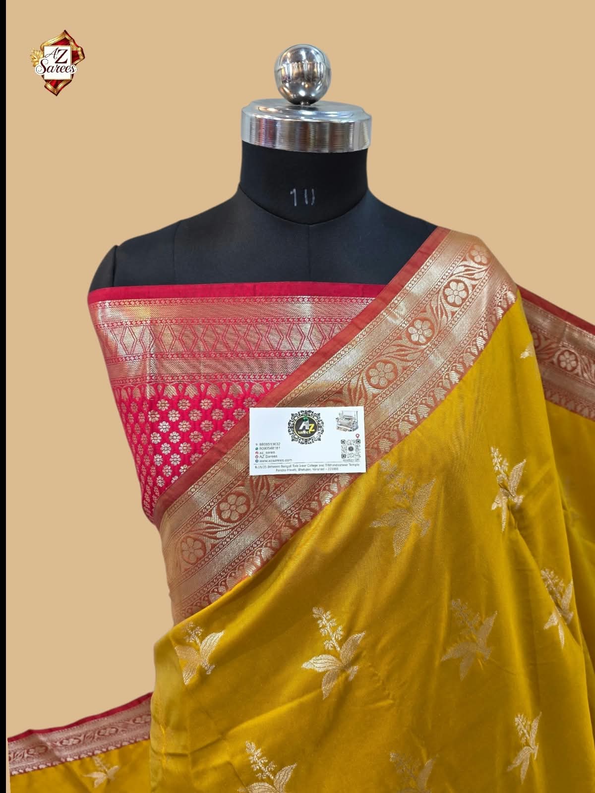 Yellow Banarasi Silk Saree